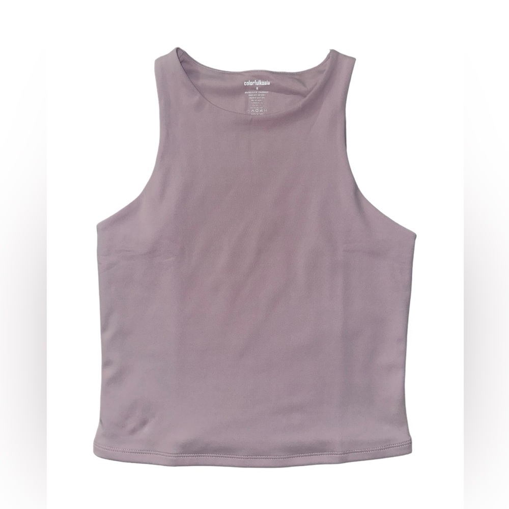 NWOT Colorfulkoala High Neck Contour Sleeveless Crop Double Lined Yoga S… - Picture 5 of 9